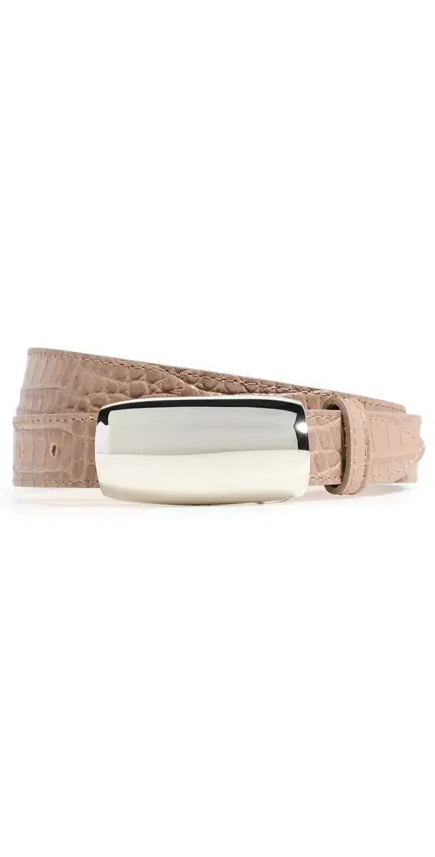L'AGENCE arlowe Leather Belt Cappuccino Croc