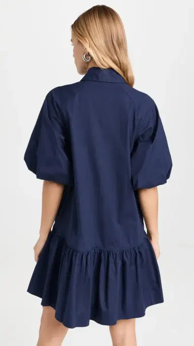 Simkhai Crissy Cotton Poplin Dress Midnight L | Thumbnail 3 Simkhai Crissy Cotton Poplin Dress Midnight L | Thumbnail 3