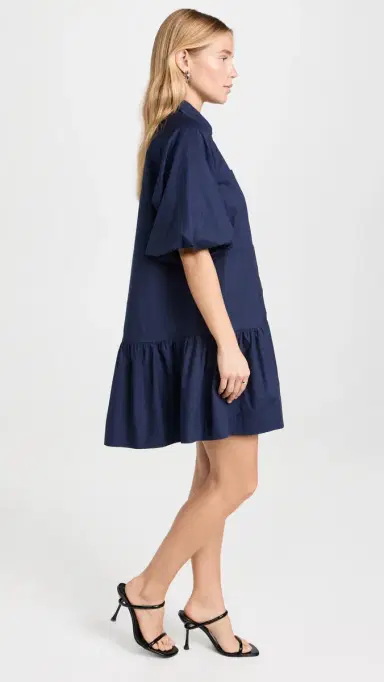 Simkhai Crissy Cotton Poplin Dress Midnight L | Thumbnail 4 Simkhai Crissy Cotton Poplin Dress Midnight L | Thumbnail 4
