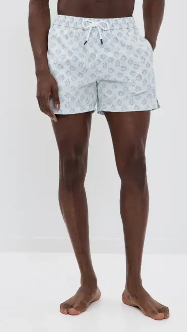 Fedeli Madeira Swim Trunks 5 Blue/Beige Floral | Thumbnail 2 Fedeli Madeira Swim Trunks 5 Blue/Beige Floral | Thumbnail 2