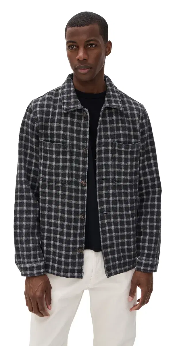 Rhythm Jacquard Check Shirt Charcoal