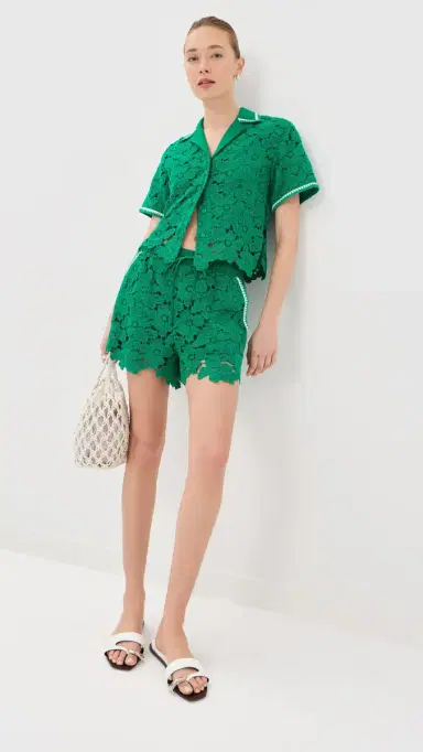 Simkhai Holly Lace Shorts Kelly Green | Thumbnail 5 Simkhai Holly Lace Shorts Kelly Green | Thumbnail 5