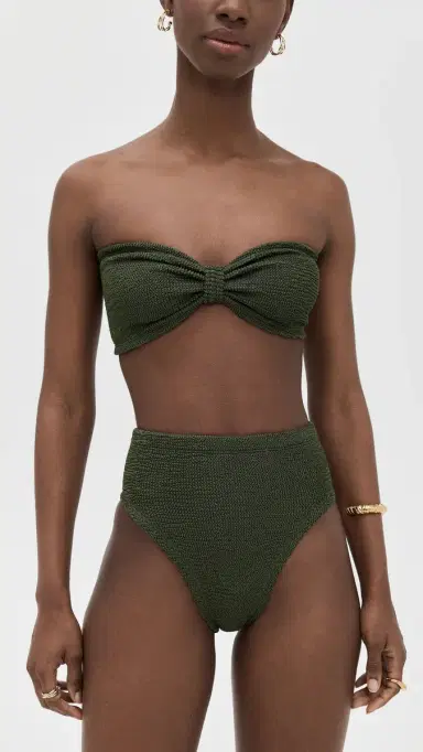 Hunza G Ruby Bikini Set Metallic Khaki One Size | Thumbnail 2