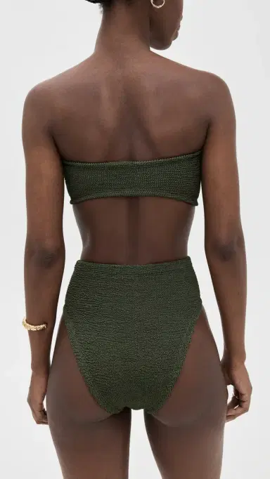 Hunza G Ruby Bikini Set Metallic Khaki One Size | Thumbnail 3