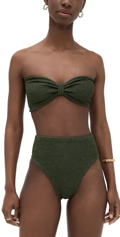 Hunza G Ruby Bikini Set Metallic Khaki One Size | Thumbnail 1