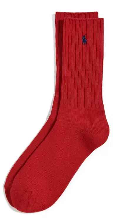 Polo Ralph Lauren Cotton Rib Crew Socks Red 10-13 | Thumbnail 1