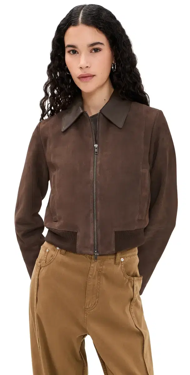 Suede Shrunken Bomber Willow