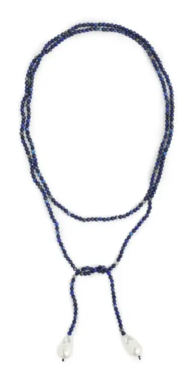 BaubleBar Semi-Precious Pearl Wrap Necklace Blue One Size | Thumbnail 1