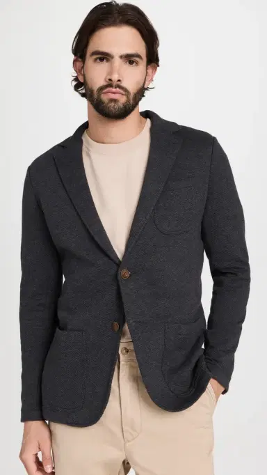 Faherty Inlet Knit Blazer Black Sky elange | Thumbnail 2 Faherty Inlet Knit Blazer Black Sky elange | Thumbnail 2