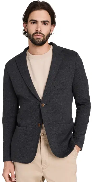 Faherty Inlet Knit Blazer Black Sky elange | Thumbnail 1 Faherty Inlet Knit Blazer Black Sky elange | Thumbnail 1