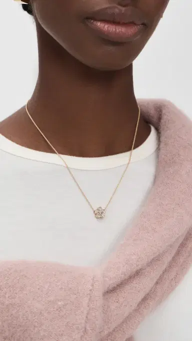 Tory Burch Forget Me Not Pavé Pendant Necklace | Thumbnail 3 Tory Burch Forget Me Not Pavé Pendant Necklace | Thumbnail 3