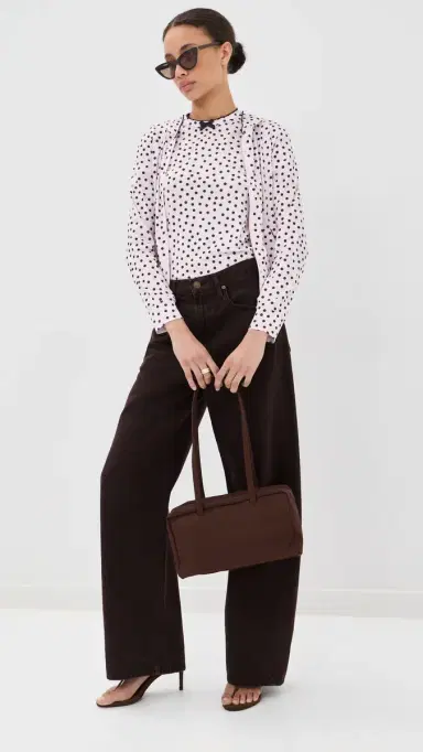 Caro Editions T-Shirt Brown Velvet Bow | Thumbnail 5