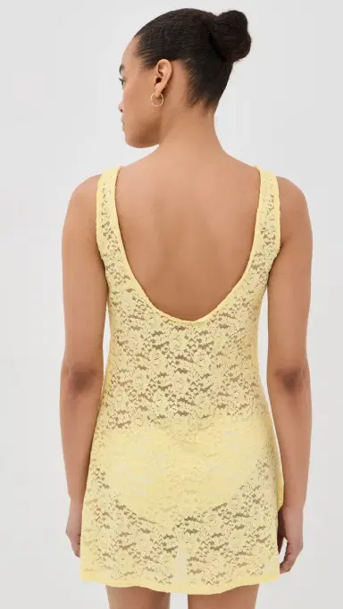 SEVEN WONDERS Harper Lace Mini Dress Yellow | Thumbnail 3