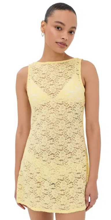 SEVEN WONDERS Harper Lace Mini Dress Yellow | Thumbnail 1