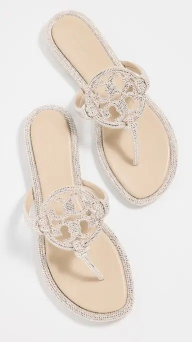 Tory Burch Miller Knotted Pave Sandals Stone Gray 7 | Thumbnail 2