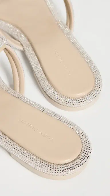 Tory Burch Miller Knotted Pave Sandals Stone Gray 7 | Thumbnail 4