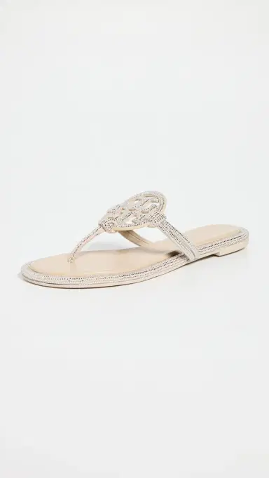 Tory Burch Miller Knotted Pave Sandals Stone Gray 7 | Thumbnail 6