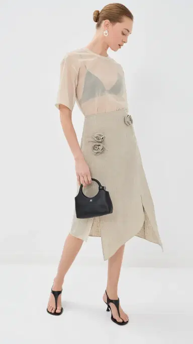 Coperni Flower Skirt Beige | Thumbnail 5