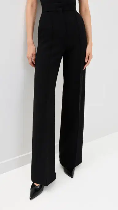 Another Tomorrow Doppio Wide Leg Pants Black | Thumbnail 2