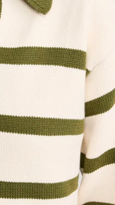 English Factory triped Collared Sweater Cream/Olive | Thumbnail 6