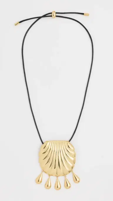 MAYAMAR Shell Pendant Necklace Gold One Size | Thumbnail 2