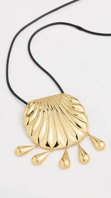 MAYAMAR Shell Pendant Necklace Gold One Size | Thumbnail 4