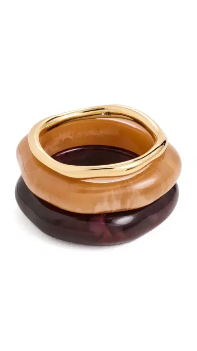 Madewell Sculptural Resin Bangle Bracelet Set Dusty Claret | Thumbnail 6 Madewell Sculptural Resin Bangle Bracelet Set Dusty Claret | Thumbnail 6
