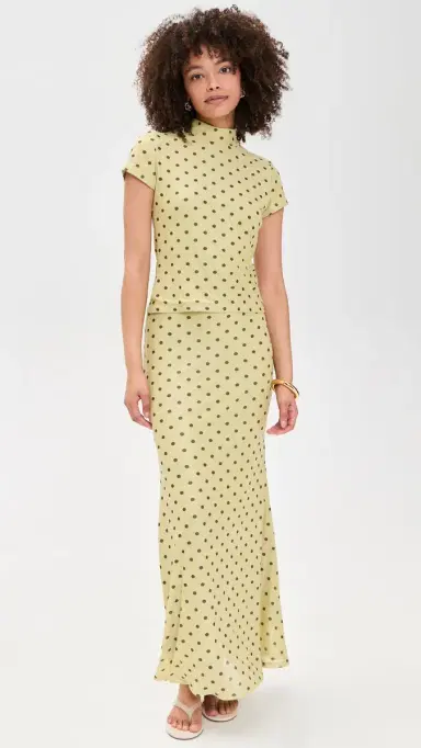 Another Girl Polka Dot Mesh High Neck Top | Thumbnail 5 Another Girl Polka Dot Mesh High Neck Top | Thumbnail 5