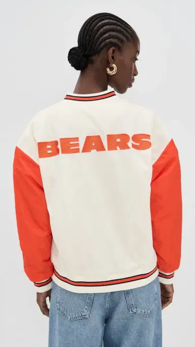 Terez Bears Colorblock Bomber Jacket Bears Sugar Swizzle/Orange S | Thumbnail 3