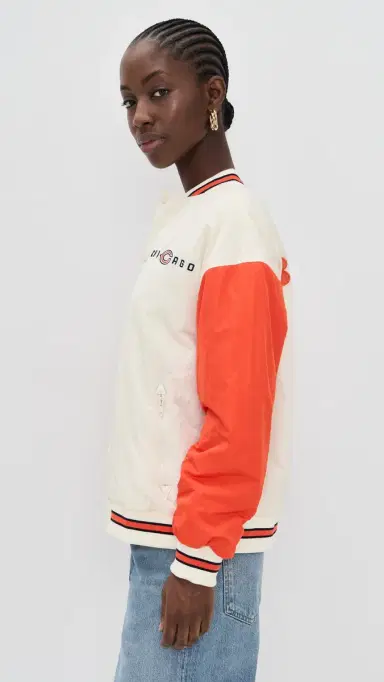 Terez Bears Colorblock Bomber Jacket Bears Sugar Swizzle/Orange S | Thumbnail 4