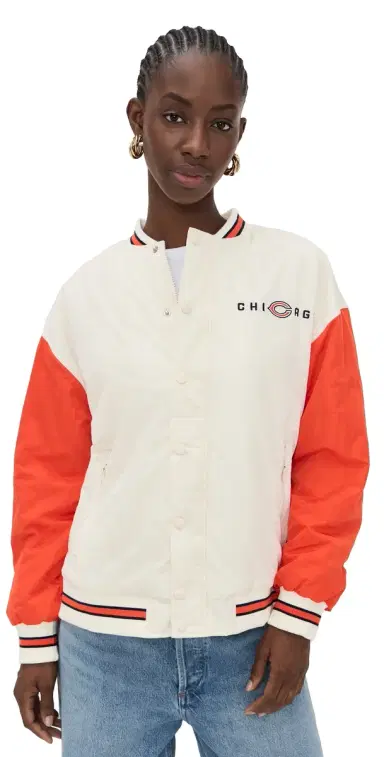 Terez Bears Colorblock Bomber Jacket Bears Sugar Swizzle/Orange S | Thumbnail 1