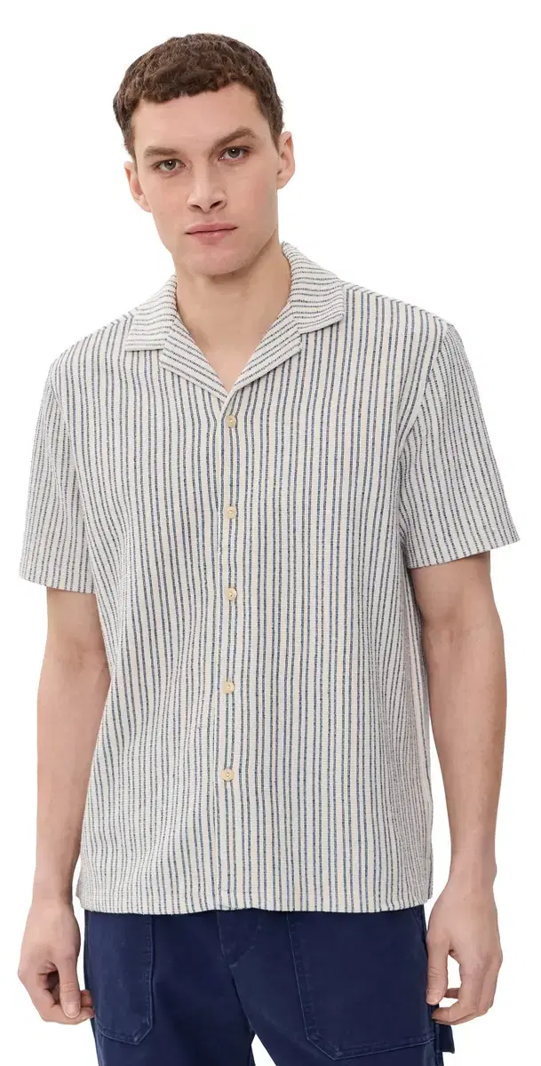 Oasis Knit Camp hirt hore Navy tripe