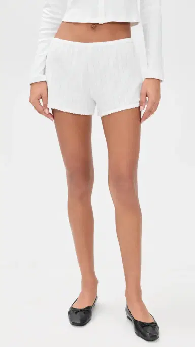 LESET Pointelle Boxer Shorts White | Thumbnail 2