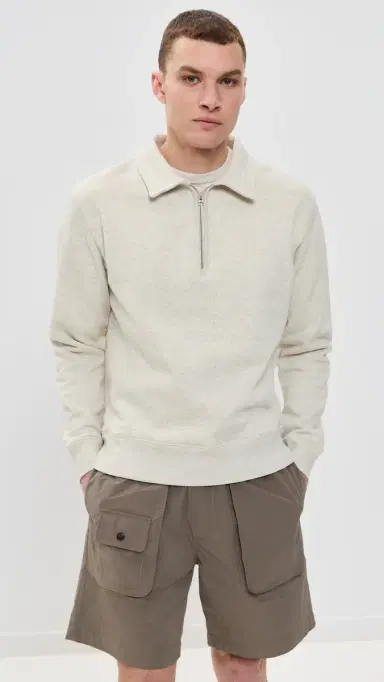 Knickerbocker 50s Quarter Zip Sweatshirt Oat Grey M | Thumbnail 2 Knickerbocker 50s Quarter Zip Sweatshirt Oat Grey M | Thumbnail 2