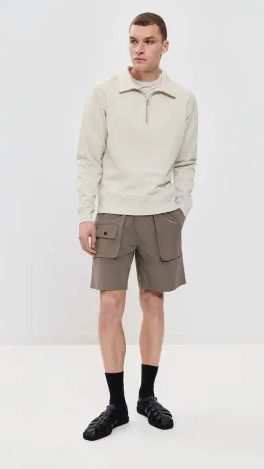 Knickerbocker 50s Quarter Zip Sweatshirt Oat Grey M | Thumbnail 5 Knickerbocker 50s Quarter Zip Sweatshirt Oat Grey M | Thumbnail 5
