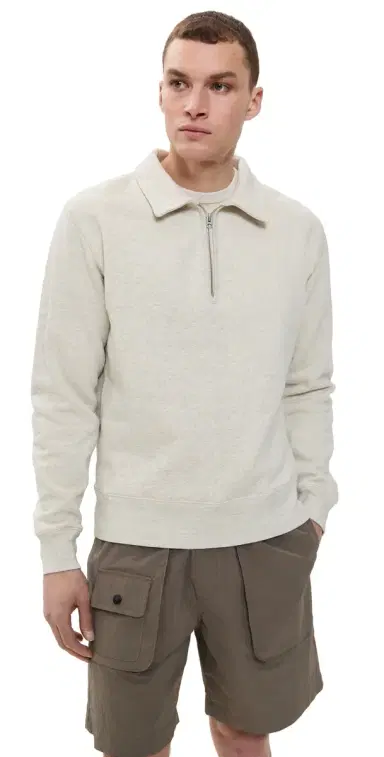 Knickerbocker 50s Quarter Zip Sweatshirt Oat Grey M | Thumbnail 1 Knickerbocker 50s Quarter Zip Sweatshirt Oat Grey M | Thumbnail 1