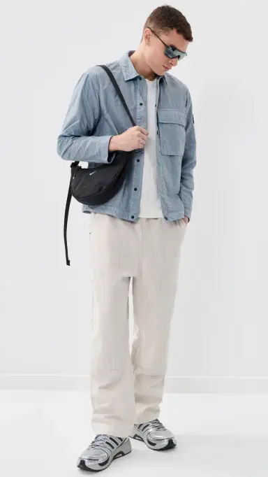 Stone Island Nylon Garment Dyed Overshirt Dark Blue L | Thumbnail 5