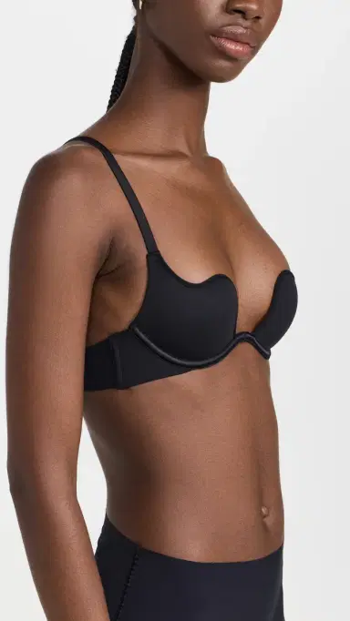 Fleur du Mal Le Stretch Micro U-Plunge Bra Black 32D | Thumbnail 4