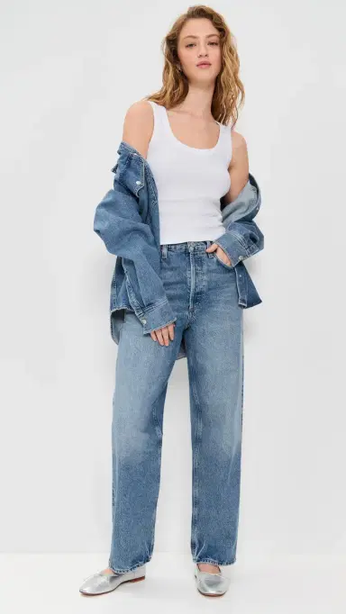 Madewell (Re)Generative Cotton Ribbed Scoop Neck Tank White L | Thumbnail 5
