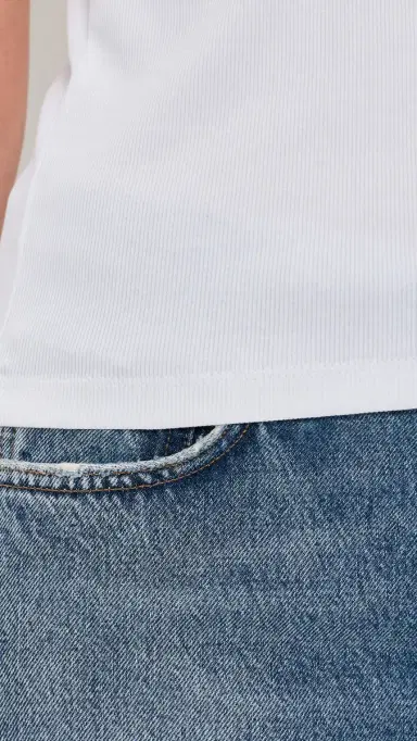 Madewell (Re)Generative Cotton Ribbed Scoop Neck Tank White L | Thumbnail 6