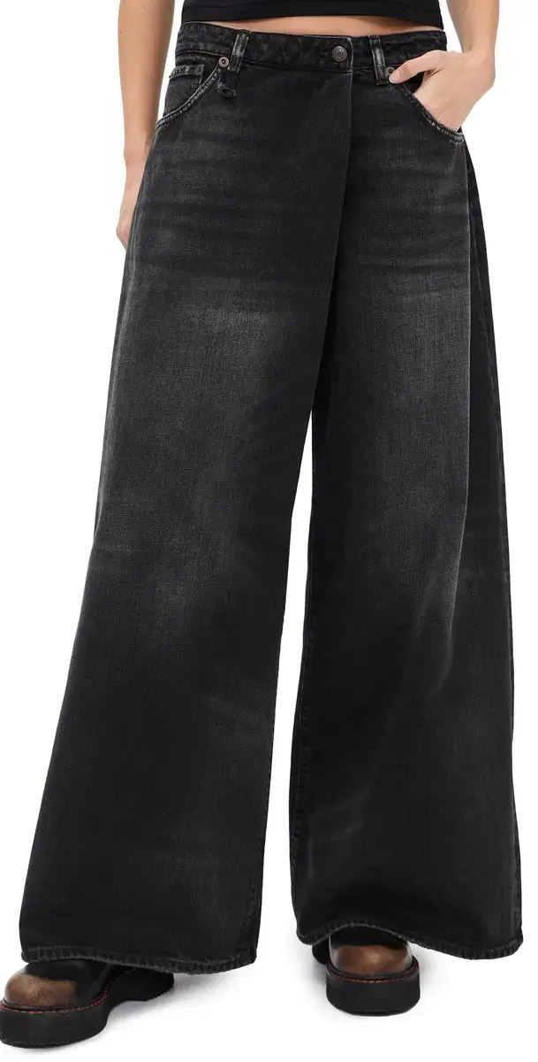 R13 Nico Wrap Jeans Essex Black