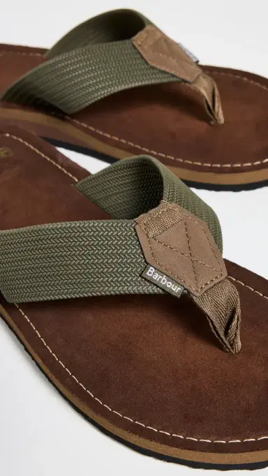 Barbour Toeman Beach Sandals Olive 7 | Thumbnail 5