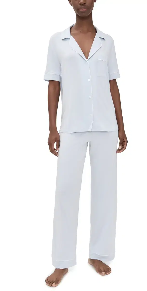 Eberjey Gisele The hort leeve Long Pajama et Ice Blue/