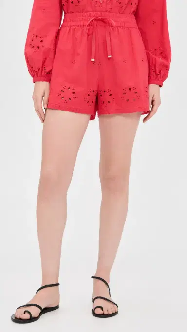 CAMI NYC Jomi Mid Rise Cotton Shorts Candy Apple | Thumbnail 2 CAMI NYC Jomi Mid Rise Cotton Shorts Candy Apple | Thumbnail 2