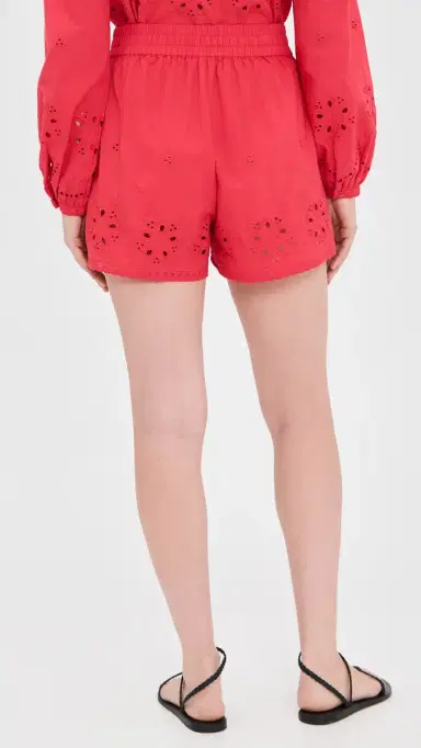CAMI NYC Jomi Mid Rise Cotton Shorts Candy Apple | Thumbnail 3 CAMI NYC Jomi Mid Rise Cotton Shorts Candy Apple | Thumbnail 3
