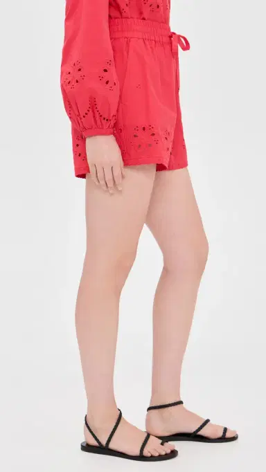 CAMI NYC Jomi Mid Rise Cotton Shorts Candy Apple | Thumbnail 4 CAMI NYC Jomi Mid Rise Cotton Shorts Candy Apple | Thumbnail 4