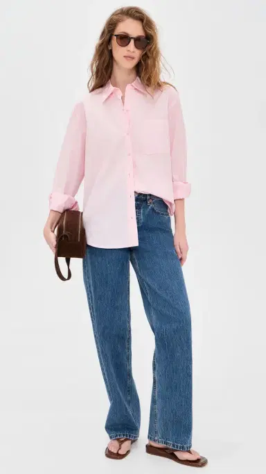 rag & bone Connie Button Down Shirt Peony | Thumbnail 5