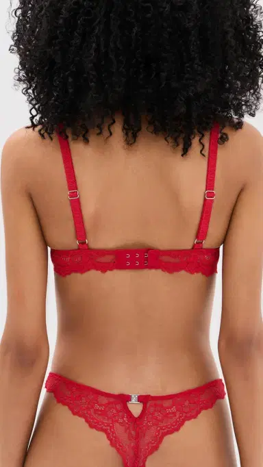 Fleur du Mal Bianca Lace Balconette Bra Rouge | Thumbnail 3 Fleur du Mal Bianca Lace Balconette Bra Rouge | Thumbnail 3