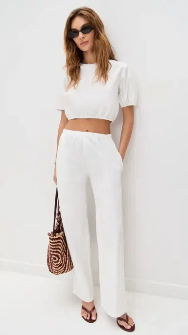 LE BOP Lillian Cropped Blouse White | Thumbnail 5 LE BOP Lillian Cropped Blouse White | Thumbnail 5