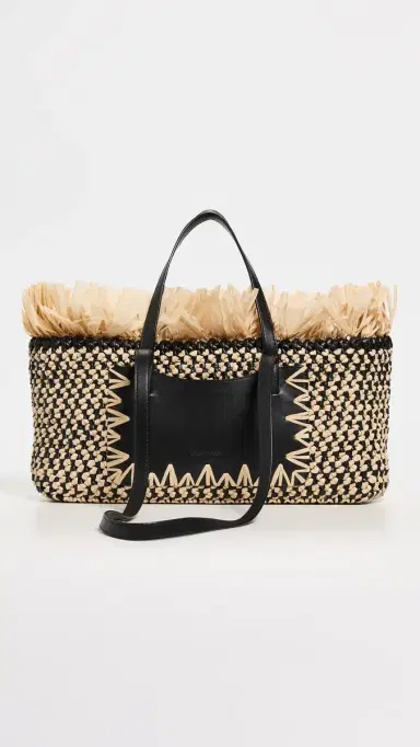 Ulla Johnson Lali Small East-West Tote Noir Natural One Size | Thumbnail 2 Ulla Johnson Lali Small East-West Tote Noir Natural One Size | Thumbnail 2